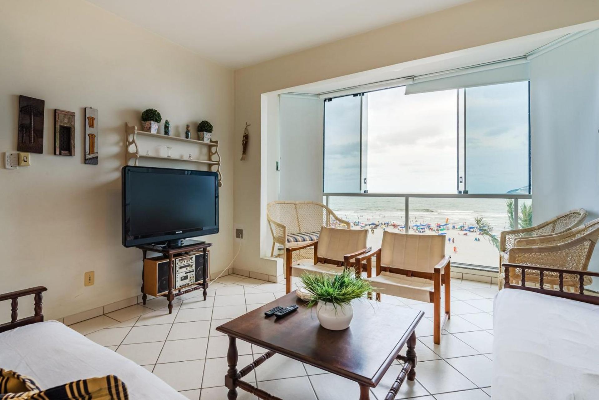 Apto pé na areia com linda vista frente mar CEL403 Balneario Camboriu Exterior foto